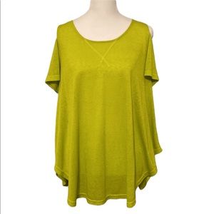 UMGEE cold shoulder lime green top
